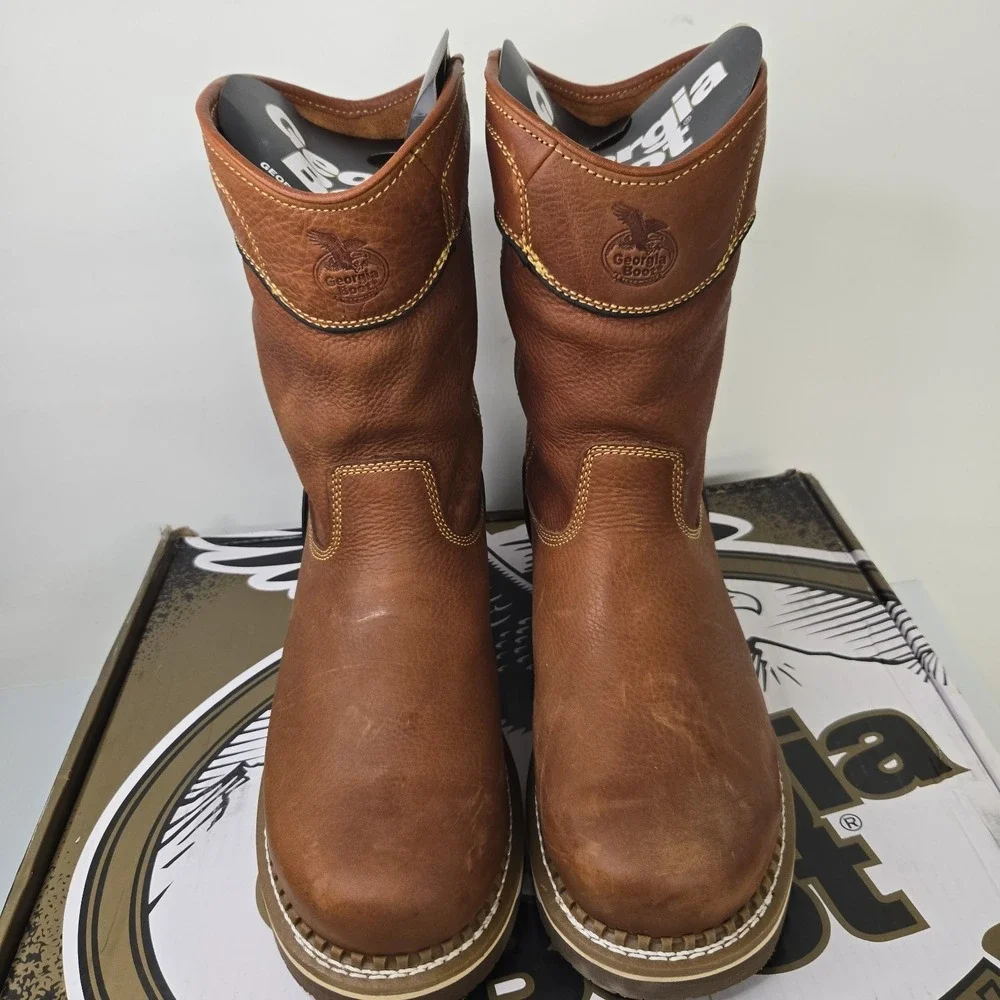 Georgia Boots Wedge 10 Inch Electrical Soft Toe Work  Mens Brown 11.5 W